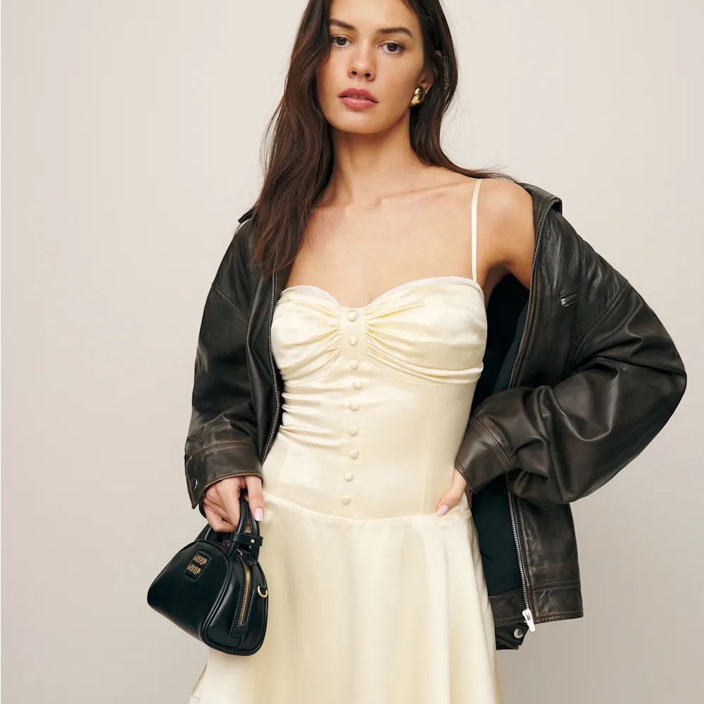 Reformation Ursula Silk Dress Sugar